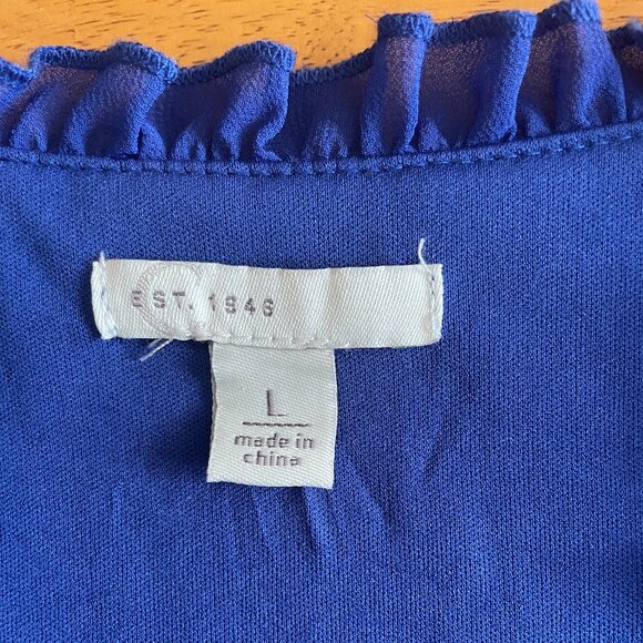 Size Large Est. 1946 cobalt blue accordion pleated dress - Picture 7 of 11